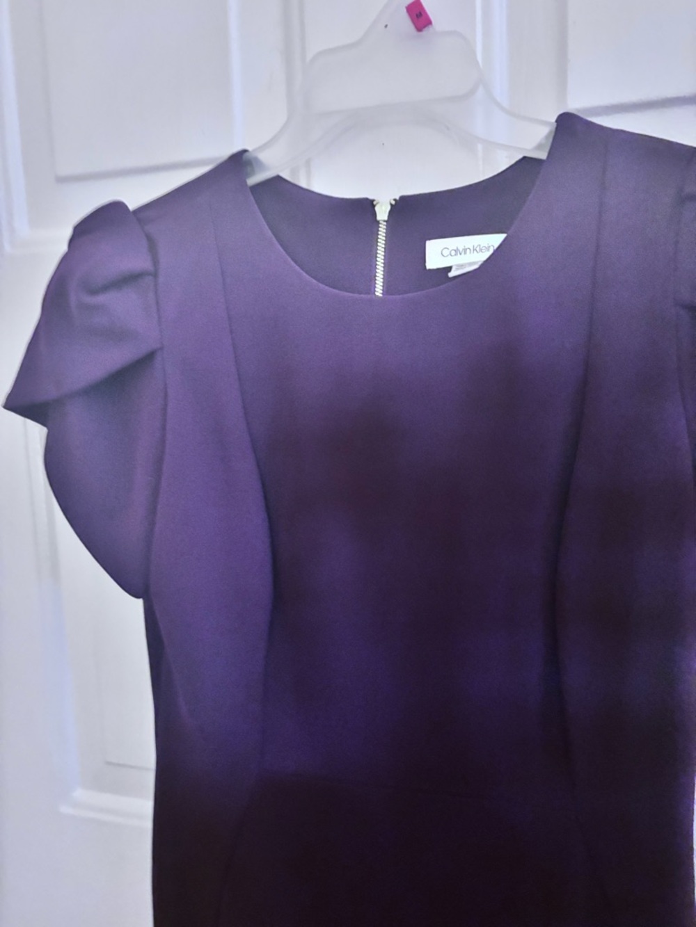 Calvin Klein Black Midi Sheath Dress with Cap Sleeves - Picture 2 of 7